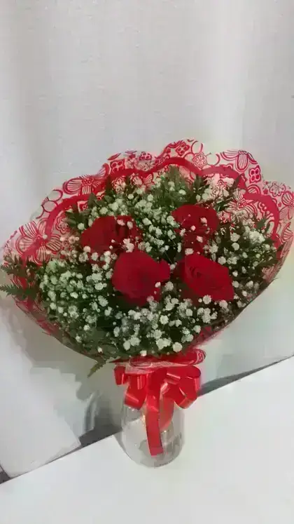Bouquet 3 Rosas Importadas Colombianas