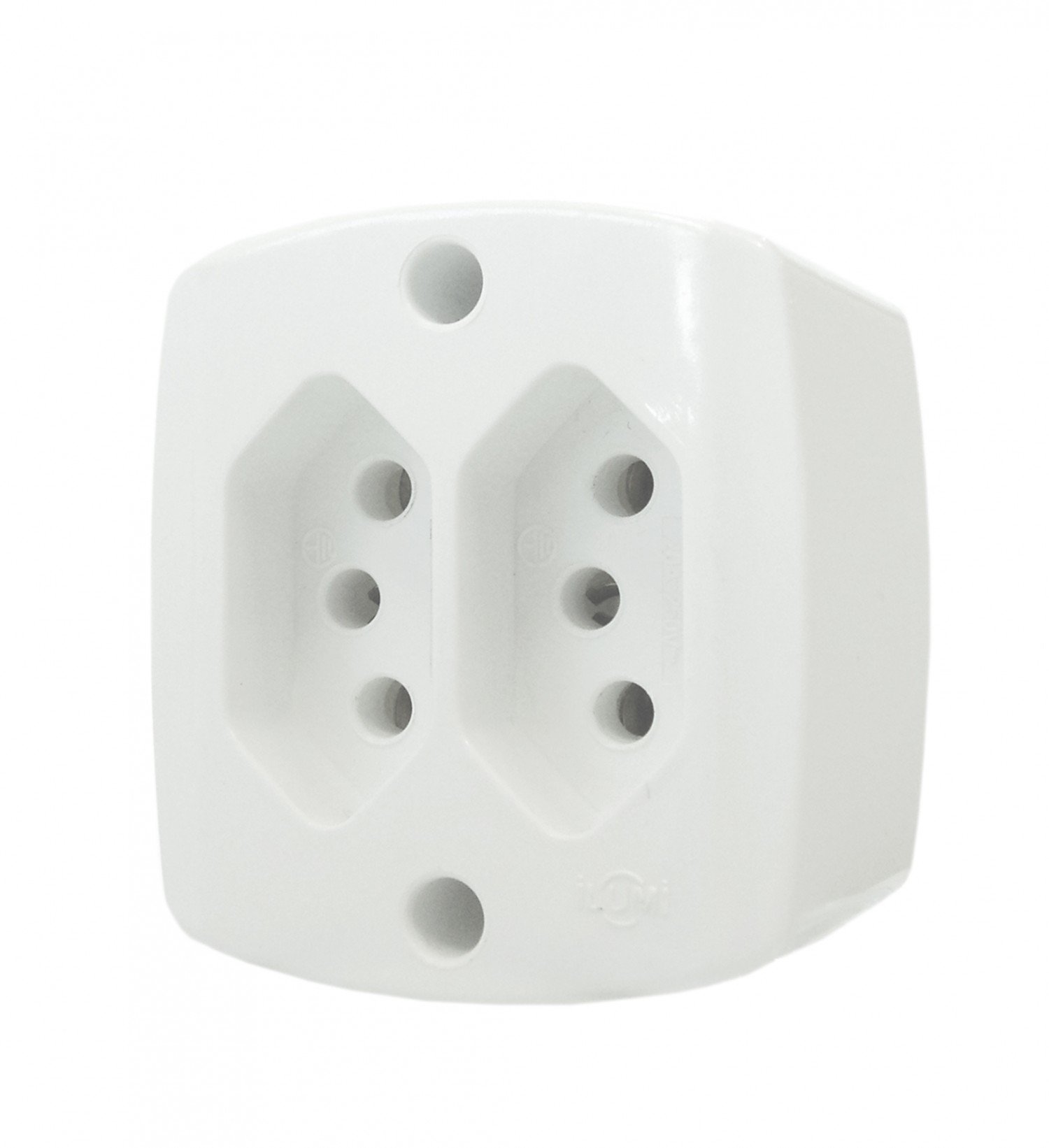 TOMADA DUPLA 2P+T 10A DE SOBREPOR