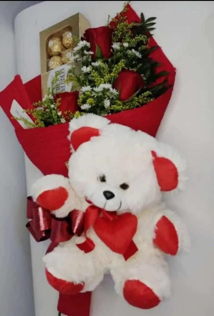 Rosa, Urso e Chocolate - 01 Unidade