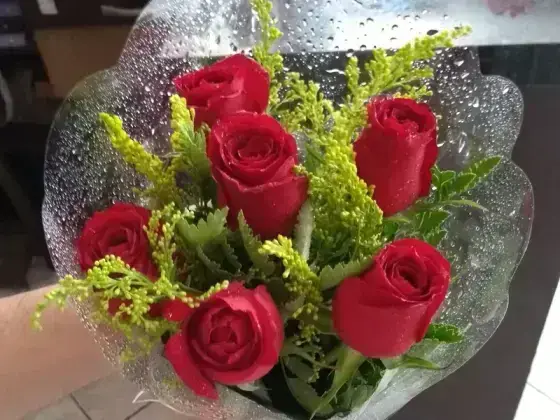 Ramalhete de Rosas Vermelhas - 6 Rosas