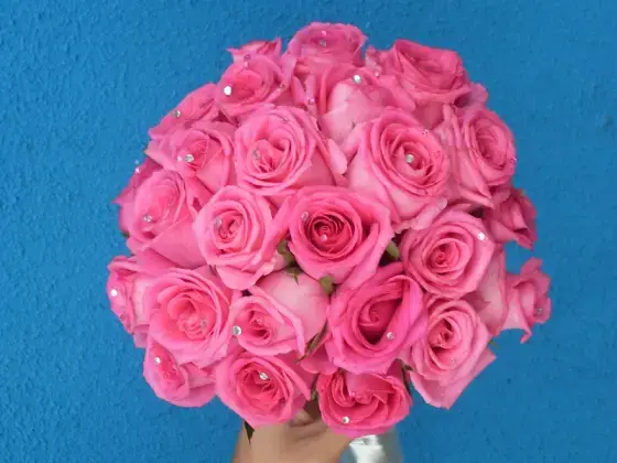 Buquê Noiva Rosas Rosa - 36 Rosas