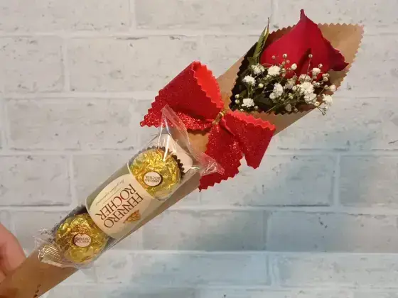 Rosa Unitaria Choco Rosa - Vermelho