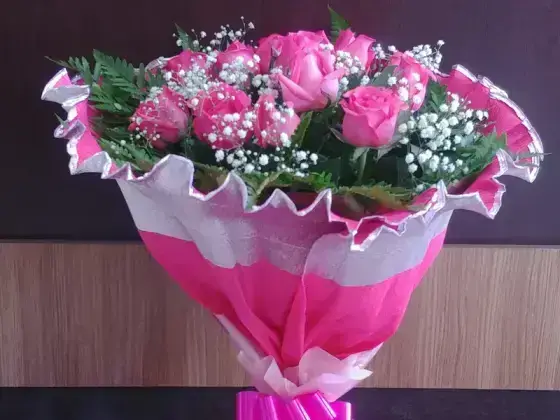 Buquê de Rosas no Crepom - Rosa