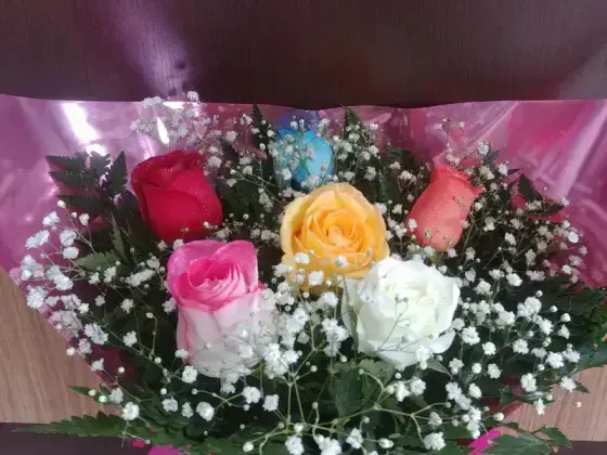 Buquê de Rosas Colorido - 6 Rosas