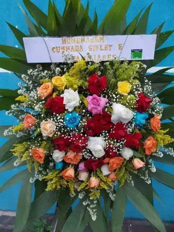Corbélia Redonda de Rosas Coloridas