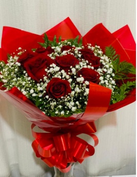 Bouquet com Rosas  importadas colombianas / Vermelhas / 09 Unidades