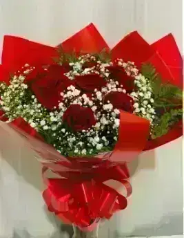Bouquet com Rosas  Importadas Colombianas / Vermelhas / 09 Unidades