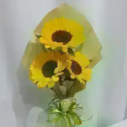 Ramalhete de Girassóis com Ferrero Rocher 3 Unidades / Amarelas / 03 Unidades