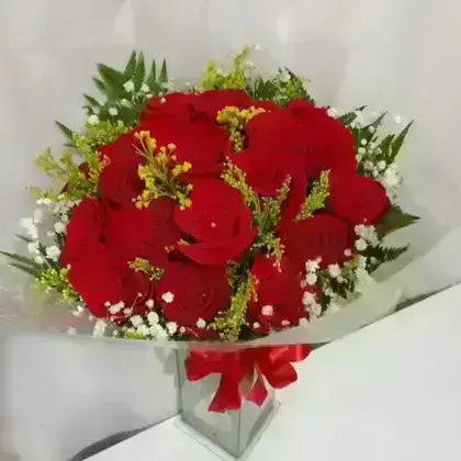 Bouquet com Rosas Importadas Colombianas / Vermelhas / 20 Unidades