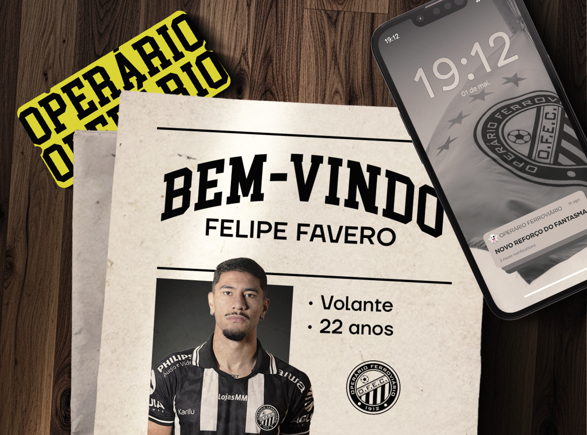 Operário anuncia volante Felipe Favero por empréstimo para a sequência da temporada